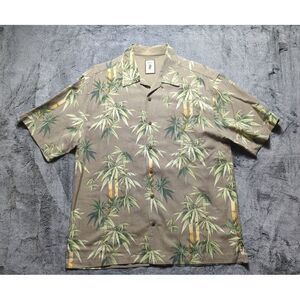 Jamaica Jaxx Short Sleeve Button Up Hawaiian Shirt Men's Size Large 100% Silk